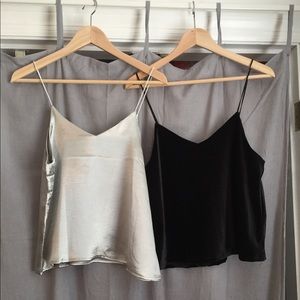BUNDLE 2 spaghetti strap tops, velvet & satin NWOT